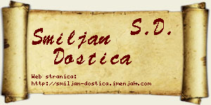 Smiljan Dostica vizit kartica
